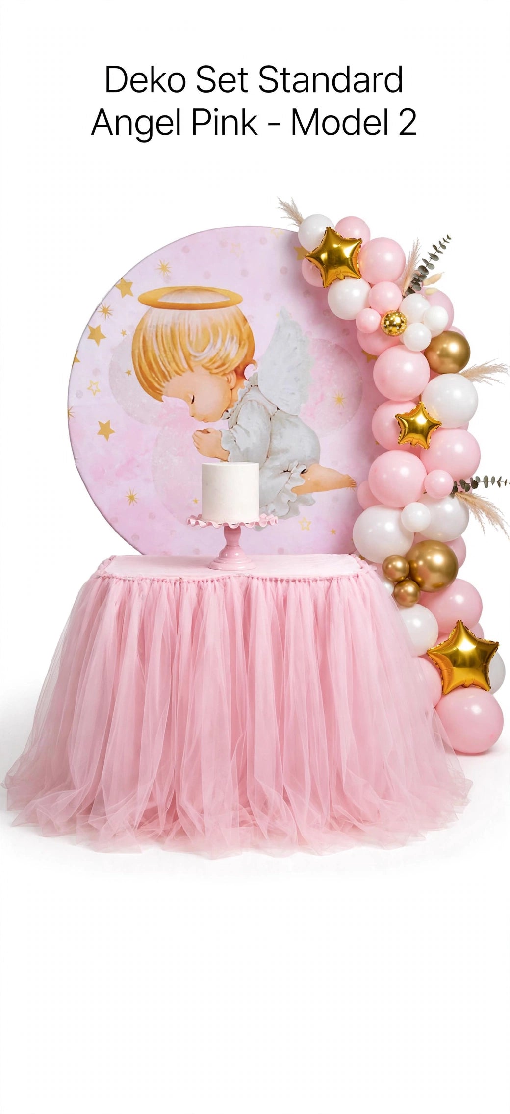 Party Dekoration set standTaufe anjo pink Tutu redond Tisch