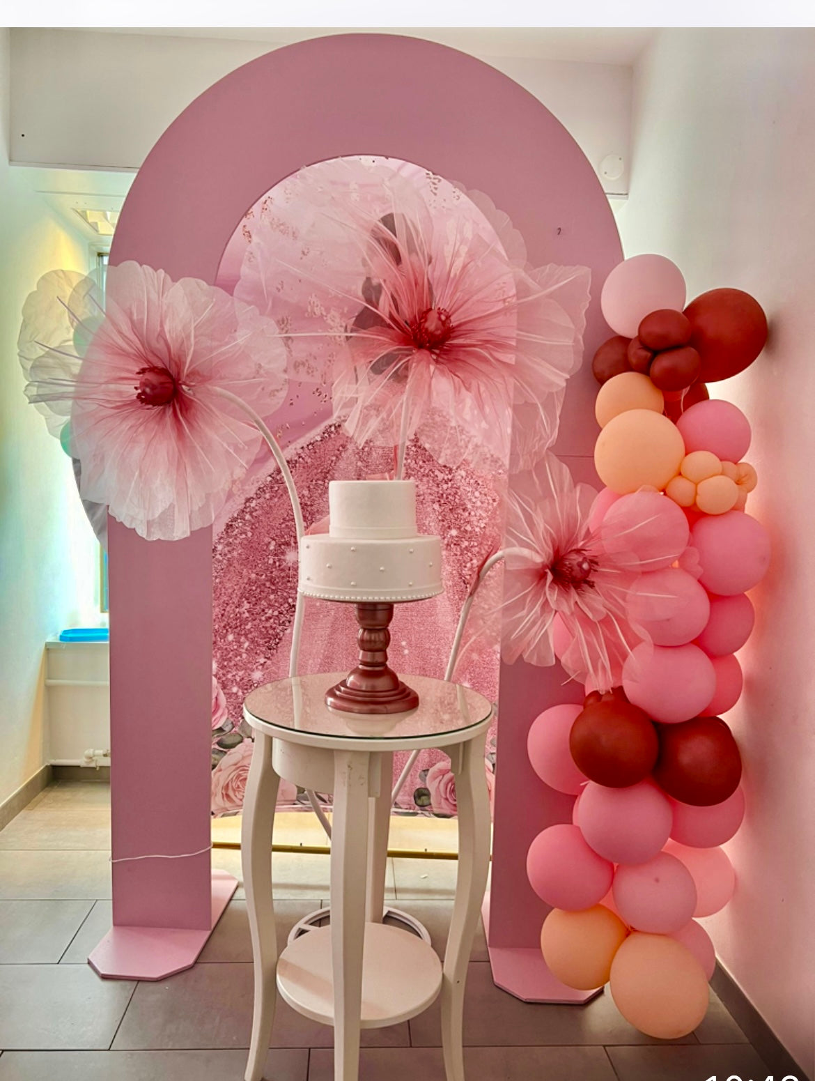 Party decor set to Go set Arco Vaza + painel +Flor Ibiscao