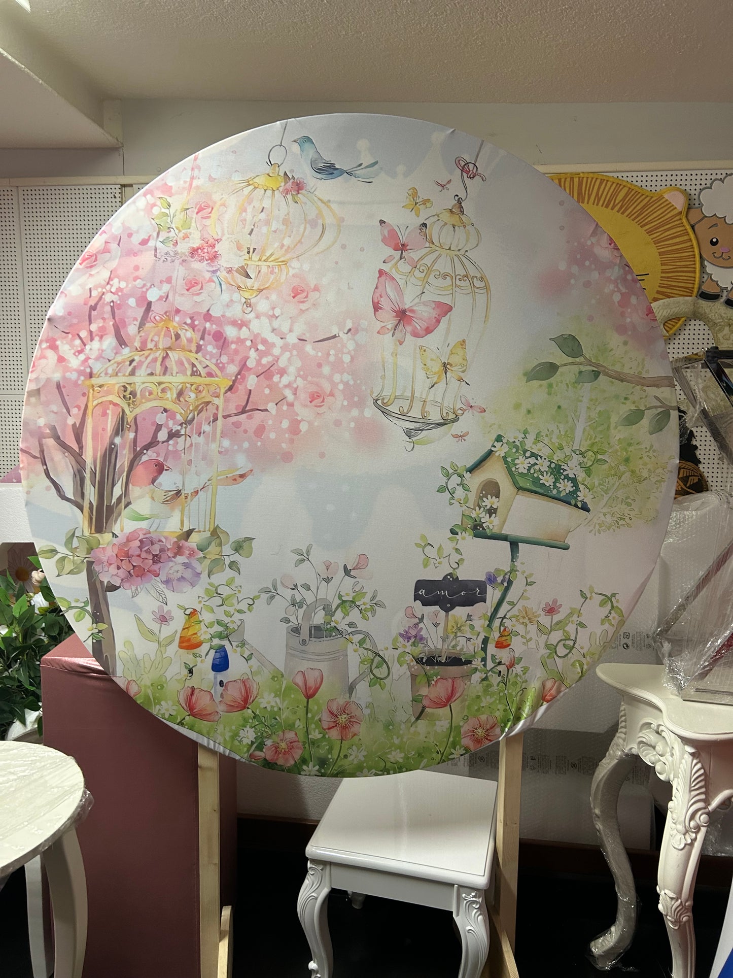 Partydeko Hintergrund Tafel Gross 1.30 m mit Hussen