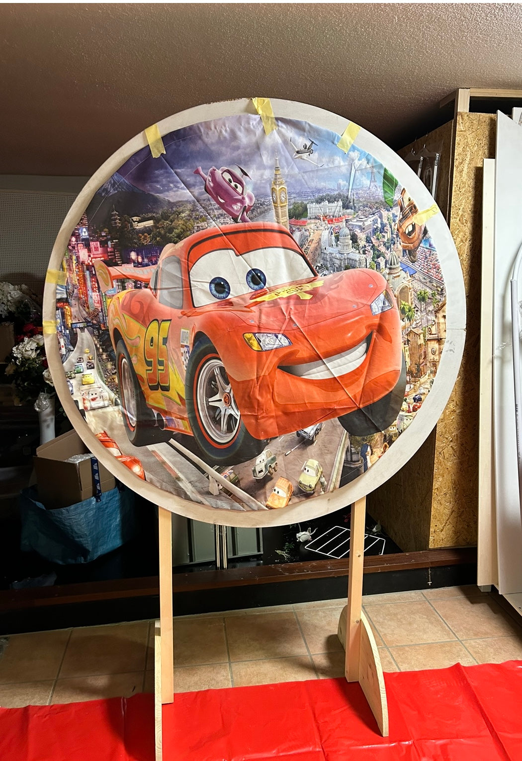 Partydeko Hintergrund Tafel Gross 1.30 m mit Hussen