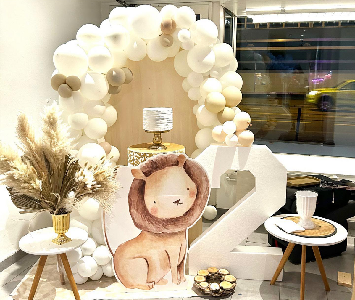 Party dekoration- kindergeburtstag deko 1jahr- dschunglel party deko set beige weiss