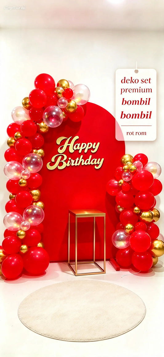 Partydeko set Bombril1 ron rot und Gold