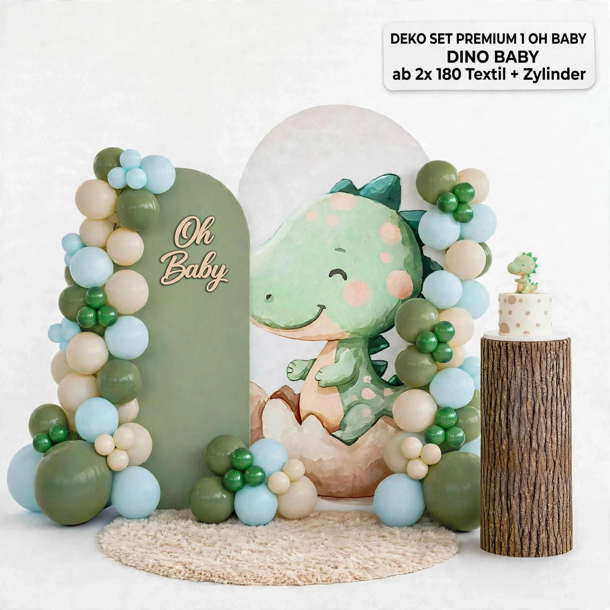 novo, Dino dekoration, Dino baby set 1x 180 rom tecido Ohbaby +Cilidro