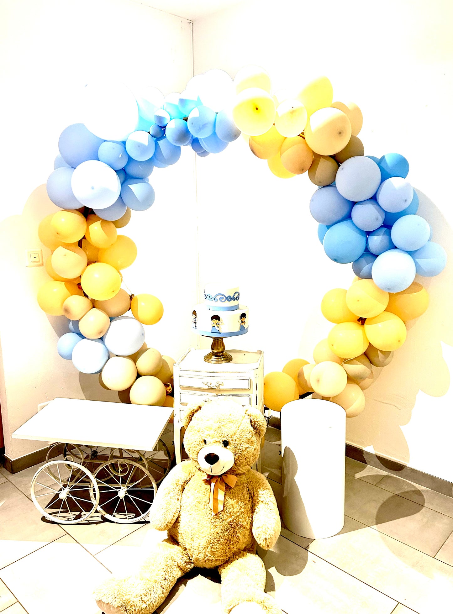 Party deko to Go set teddy Ringballon vazado e carrinho