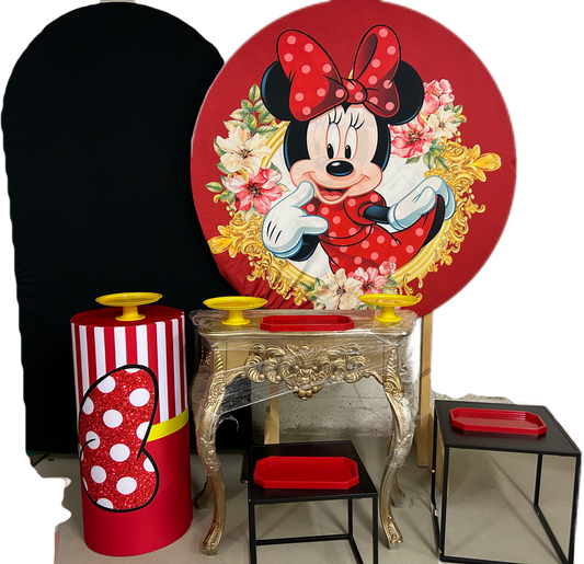 Party decor set Minie Rot 2 Hintergrund